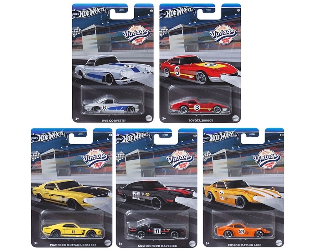 2024 Hot Wheels Vintage Racing Club Set of 5 Cars, 1:64 Diecast