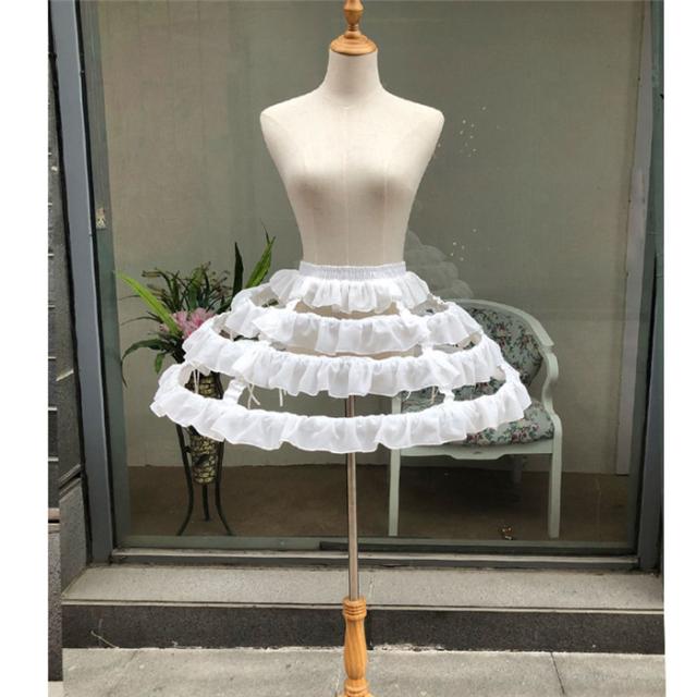パニエ ロリータ Lolita 鳥かごパニエ 白 cosplay 3段 フリル スカート