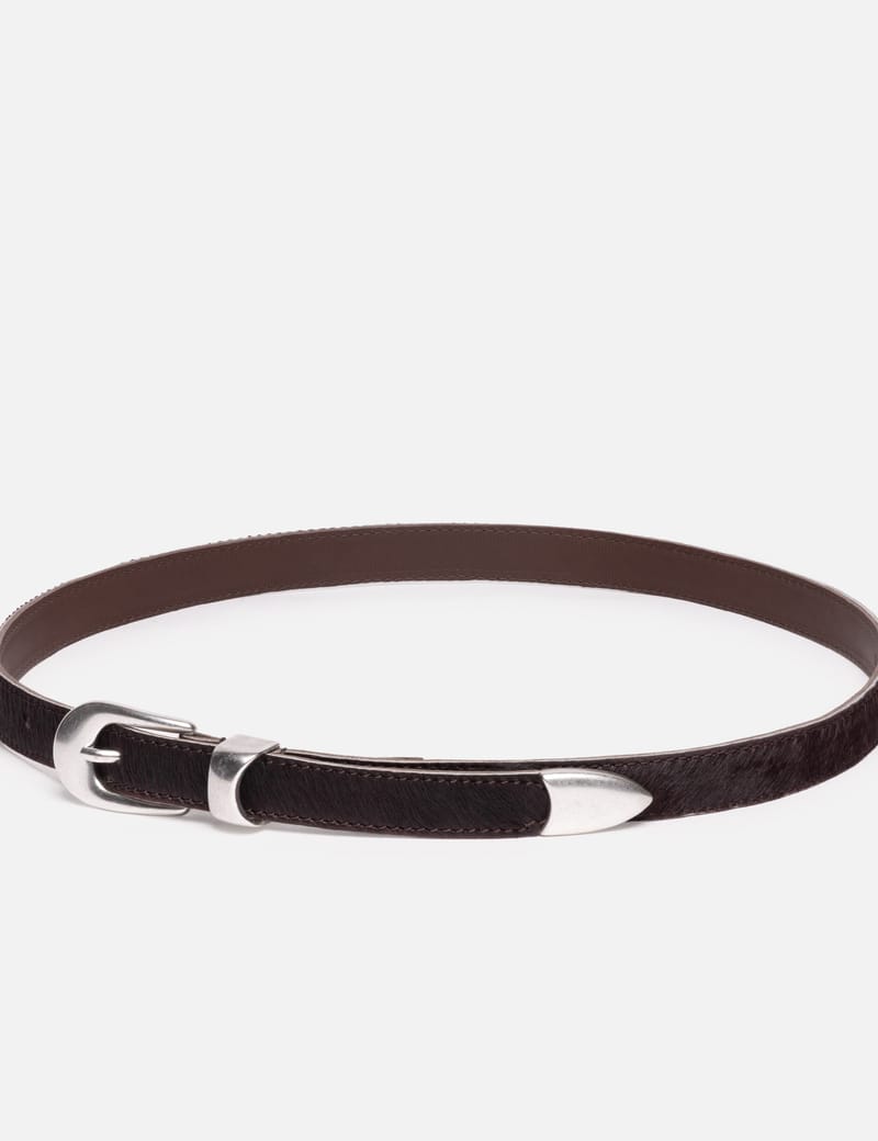 Our Legacy Leather Belt - Italian black leather belt with metal