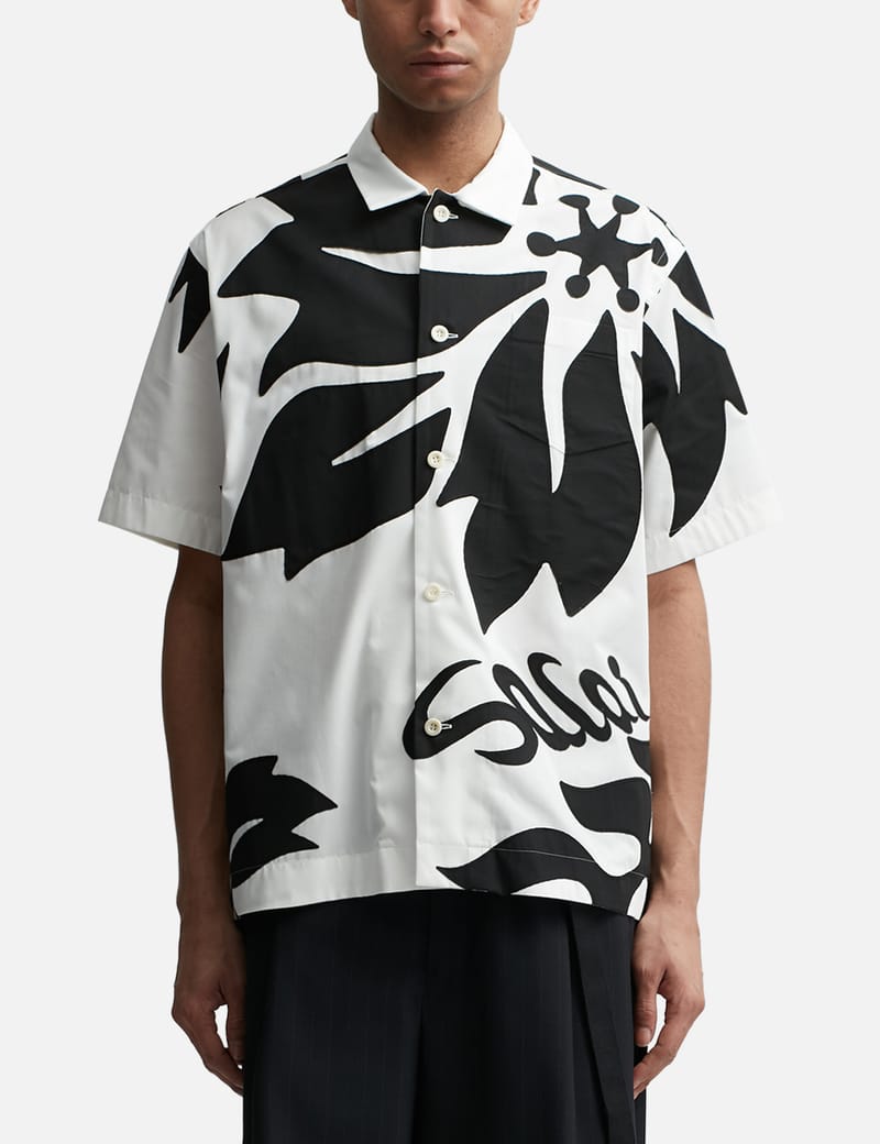 Sacai - フローラル エンブロイダリー パッチ ポプリンシャツ | HBX