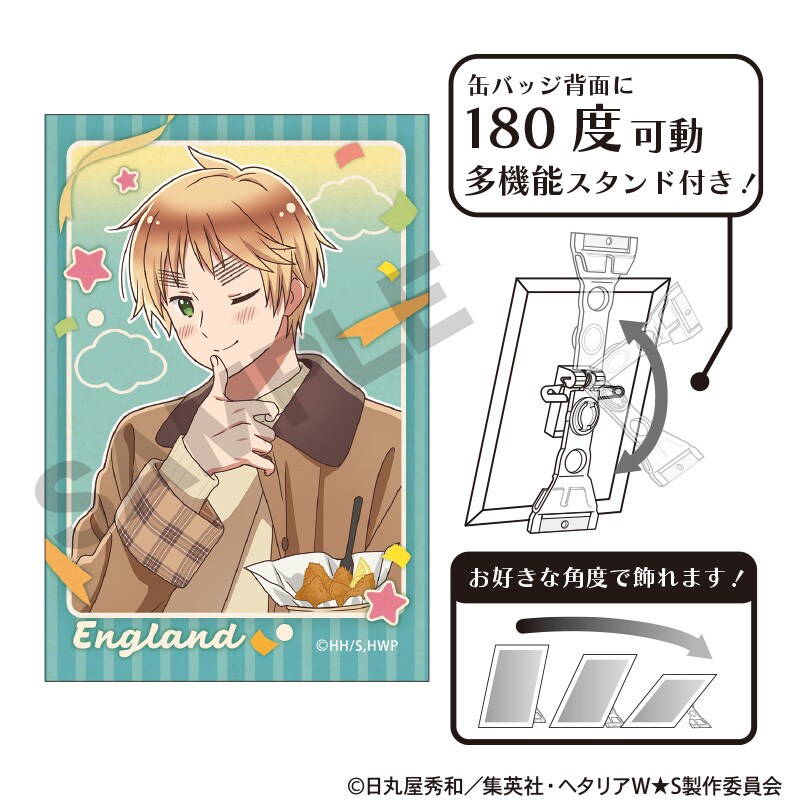 ヘタリア World☆Stars アート缶バッジ イギリス 食べ歩き