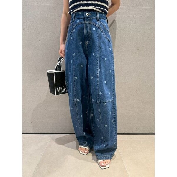WEB限定】【LILY BROWN×MARY QUANT】デイジー柄ワイドデニムパンツ