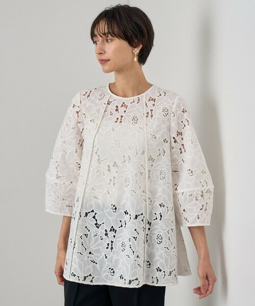 セール】 フラワー刺繍フレアブラウス （シャツ・ブラウス）｜ANAYI