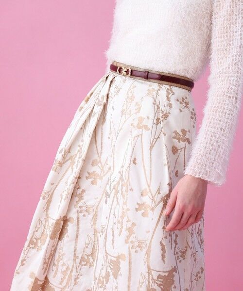 セール】 シルエットフラワージャガードタックスカート （ロング