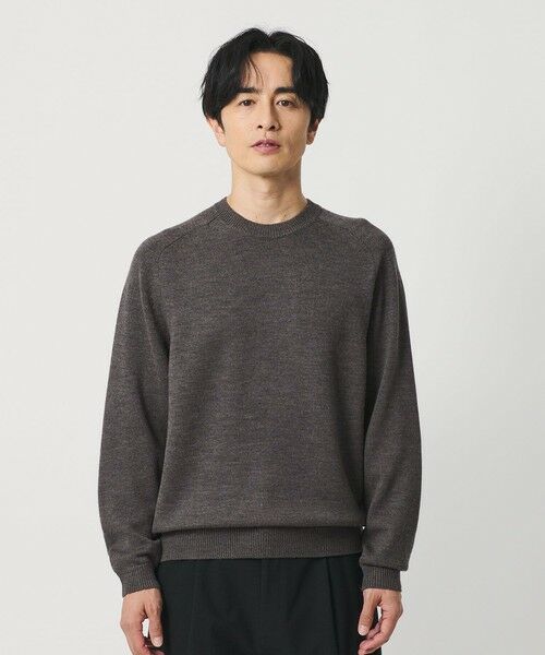 セール】 7ゲージ ファイン MRN クルーネック ニット 手洗い可能