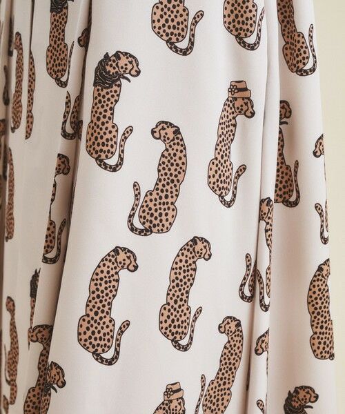 セール】 チータープリントプリーツスカート （ロング・マキシ丈