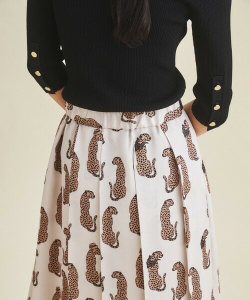 セール】 チータープリントプリーツスカート （ロング・マキシ丈