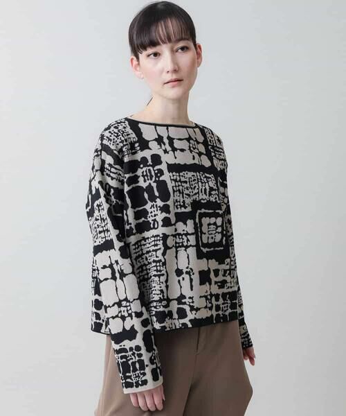 セール】 幾何柄ジャカードニットプルオーバー （ニット・セーター