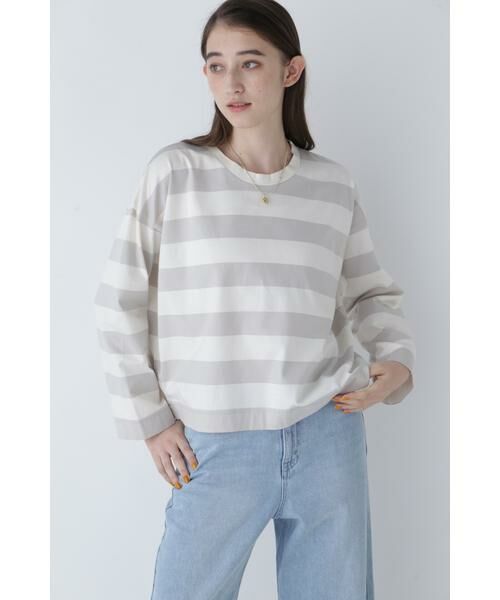 セール】 ◇太ボーダーカットソー （カットソー）｜human woman