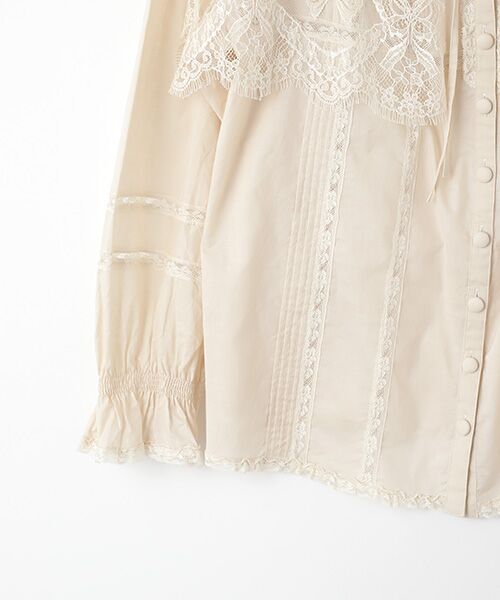 セール】 【OUTLET】フランス製レース使いブラウス （シャツ・ブラウス