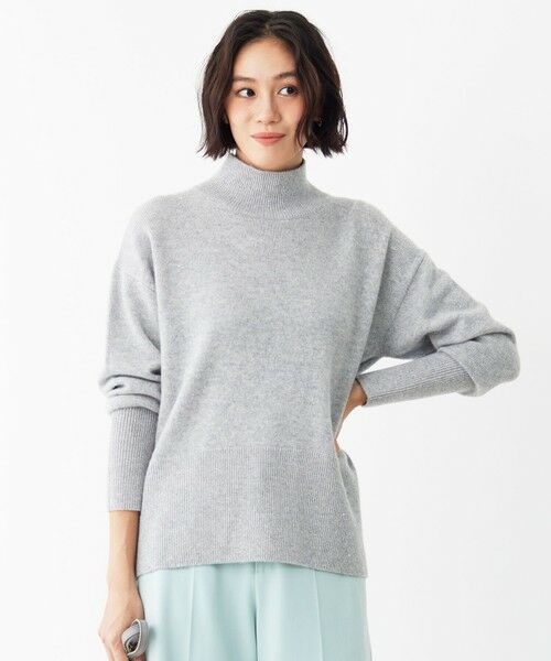 洗える】ウールカシミヤブレンドラメスパンコールハイネック ニット