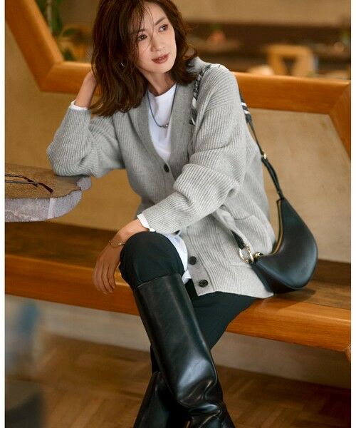 セール】 【洗える】カシミヤブレンド ニット カーディガン