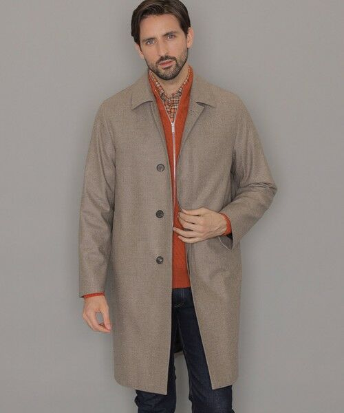 DUNFORD】【Loro Piana Fabric】ウールツイルステンカラーコート