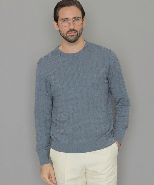セール】 【WEB・一部店舗限定】ハイゲージケーブルクルーネックニット
