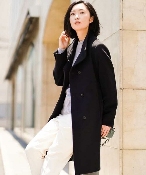 セール】 スタンドカラーウールコート(グレージュ・ブラック) （その他