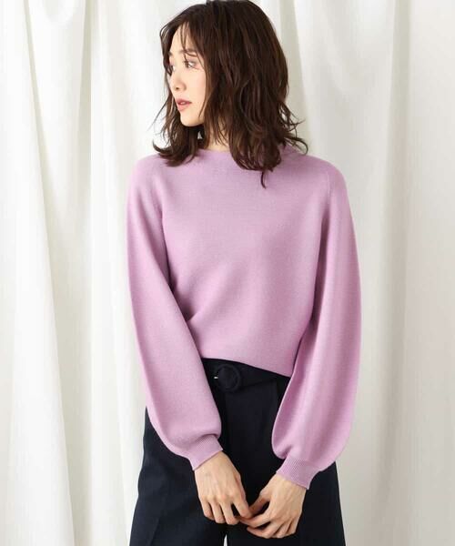 セール】 【洗える】ホールガーメントパフスリーブニット （ニット