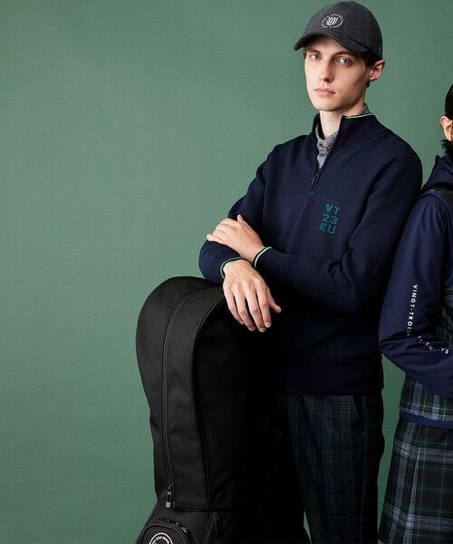 セール】 【MEN】【ウォッシャブル】ハーフジップニットプルオーバー