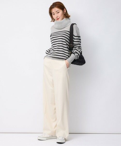 セール】 【洗える】ピュアカシミヤ ボーダー ニット （ニット