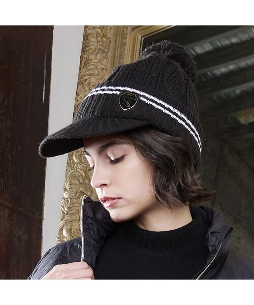 セール】 【取り外し可能】ポンポン付きニットキャップ （スポーツ