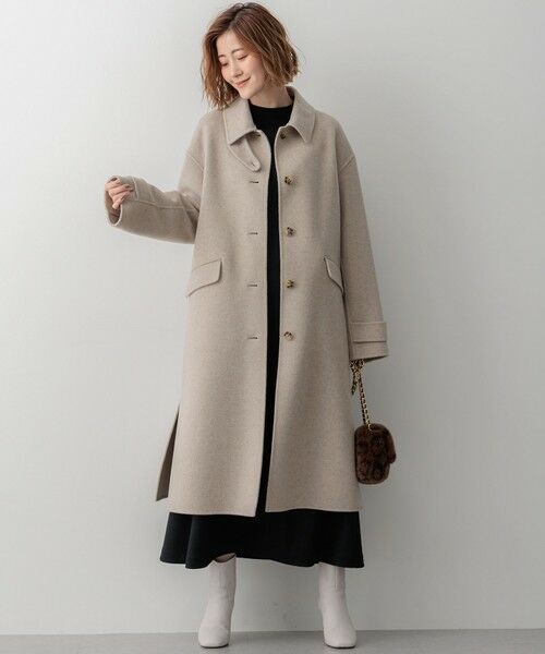 MANTECOPureリバー ロングコート （ステンカラーコート）｜S size