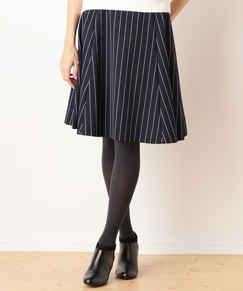 セール】 ストライプ フレアスカート （ミニ・ひざ丈スカート）｜SHIPS
