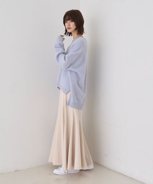 フォックスウールVネックスリットニットプルオーバー （ニット