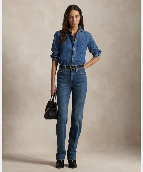 ハイライズ ストレート ジーンズ （デニムパンツ）｜POLO RALPH LAUREN
