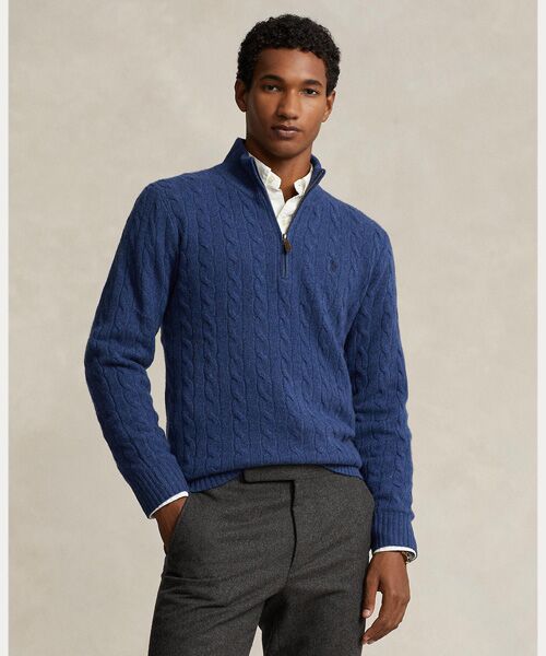 ケーブルニット ウールカシミヤ セーター （ニット・セーター）｜POLO