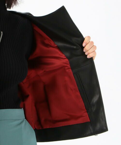 ラムレザー ノーカラージャケット （レザーブルゾン・ジャケット