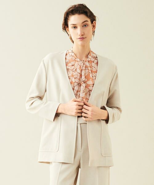 セール】 キュプラコットンオックス ノーカラージャケット （ノー