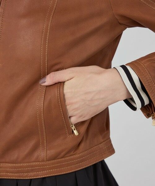 セール】 ラムレザー ジップアップブルゾン （テーラードジャケット