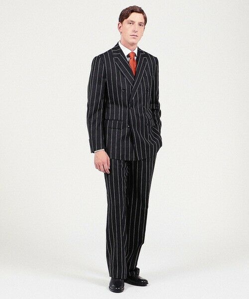 セール】 ウール ストライプ ダブルブレステッド6Bスーツ Royal11