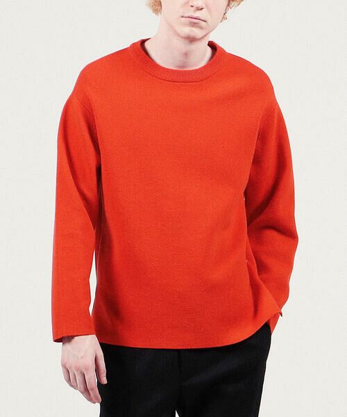 セール】 ウールナイロン ミラノリブ クルーネックプルオーバーニット