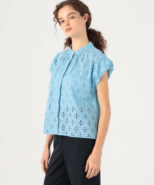 セール】 ロロンフラワーエンブロイダリー フレンチスリーブブラウス