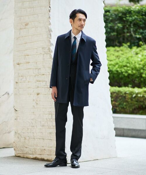 セール】 【ダウンライナー付き】メランジ ステンカラー コート