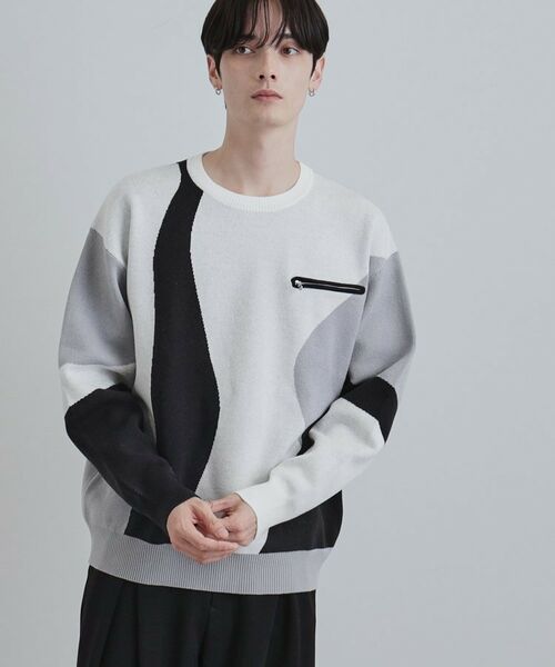 セール】 カラースキーム胸ZIPニット （ニット・セーター）｜tk.TAKEO