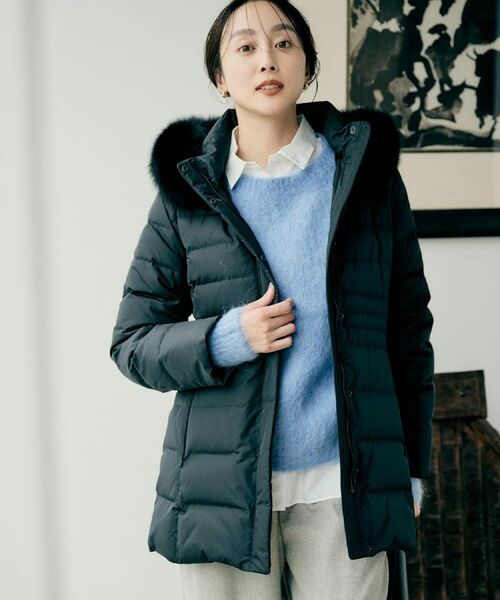 はっ水機能/フード取り外し可】ミディダウンコート （ダウンジャケット