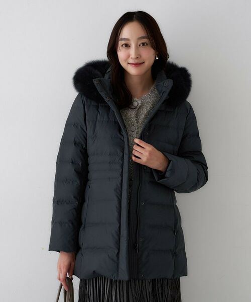 はっ水機能/フード取り外し可】ミディダウンコート （ダウンジャケット