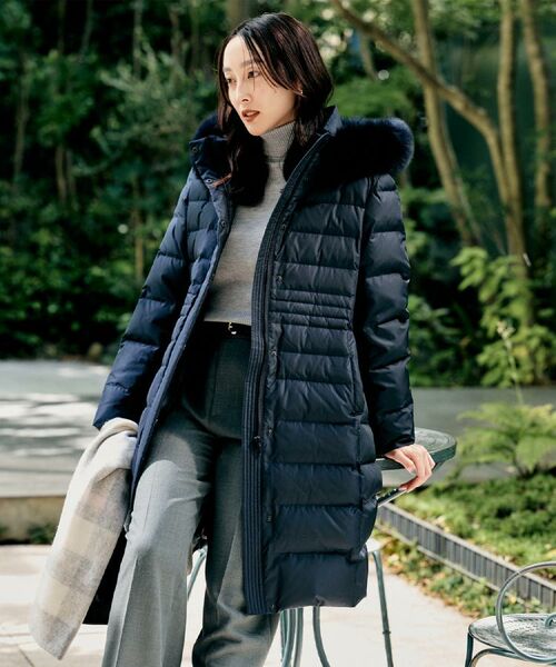 はっ水機能/フード取り外し可/防寒】ロングダウンコート （ダウン