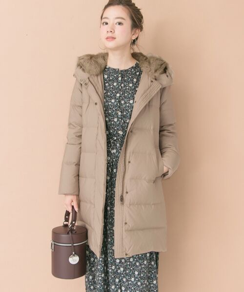 セール】 ラビットフードストレッチロングダウン （ダウンジャケット