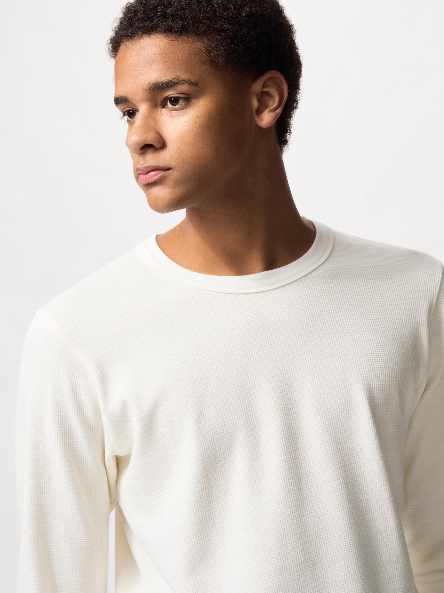 ユニクロ公式 | 極暖ヒートテックコットンワッフルクルーネックT/9分袖