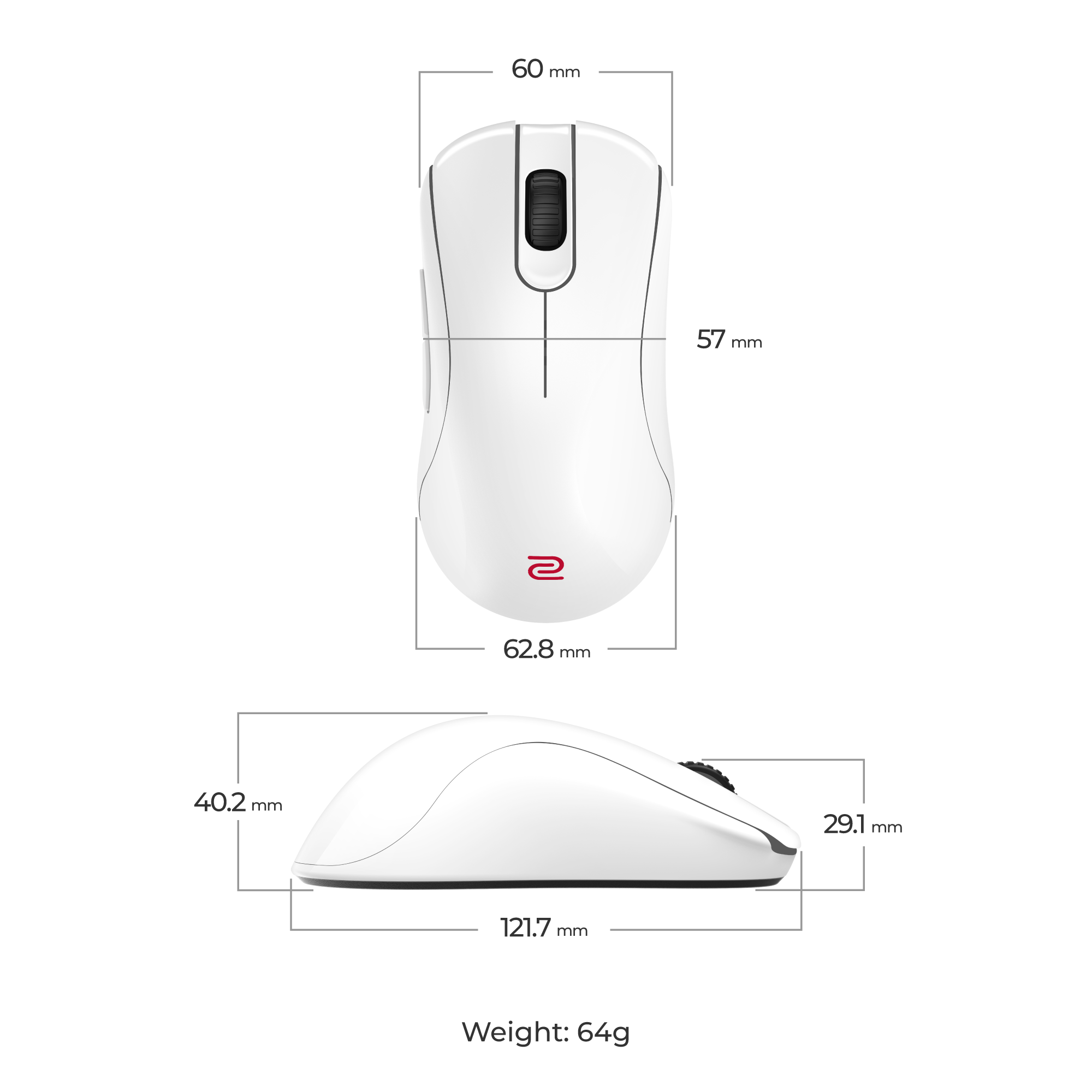 ZOWIE ZA13-DW 4K ワイヤレスゲーミングマウス for esports Glossy