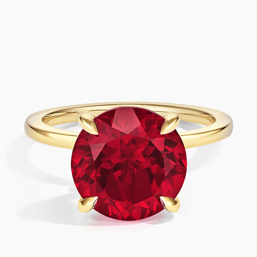 Cherry Darling Lab Ruby and Lab Diamond Cocktail Ring in 14K