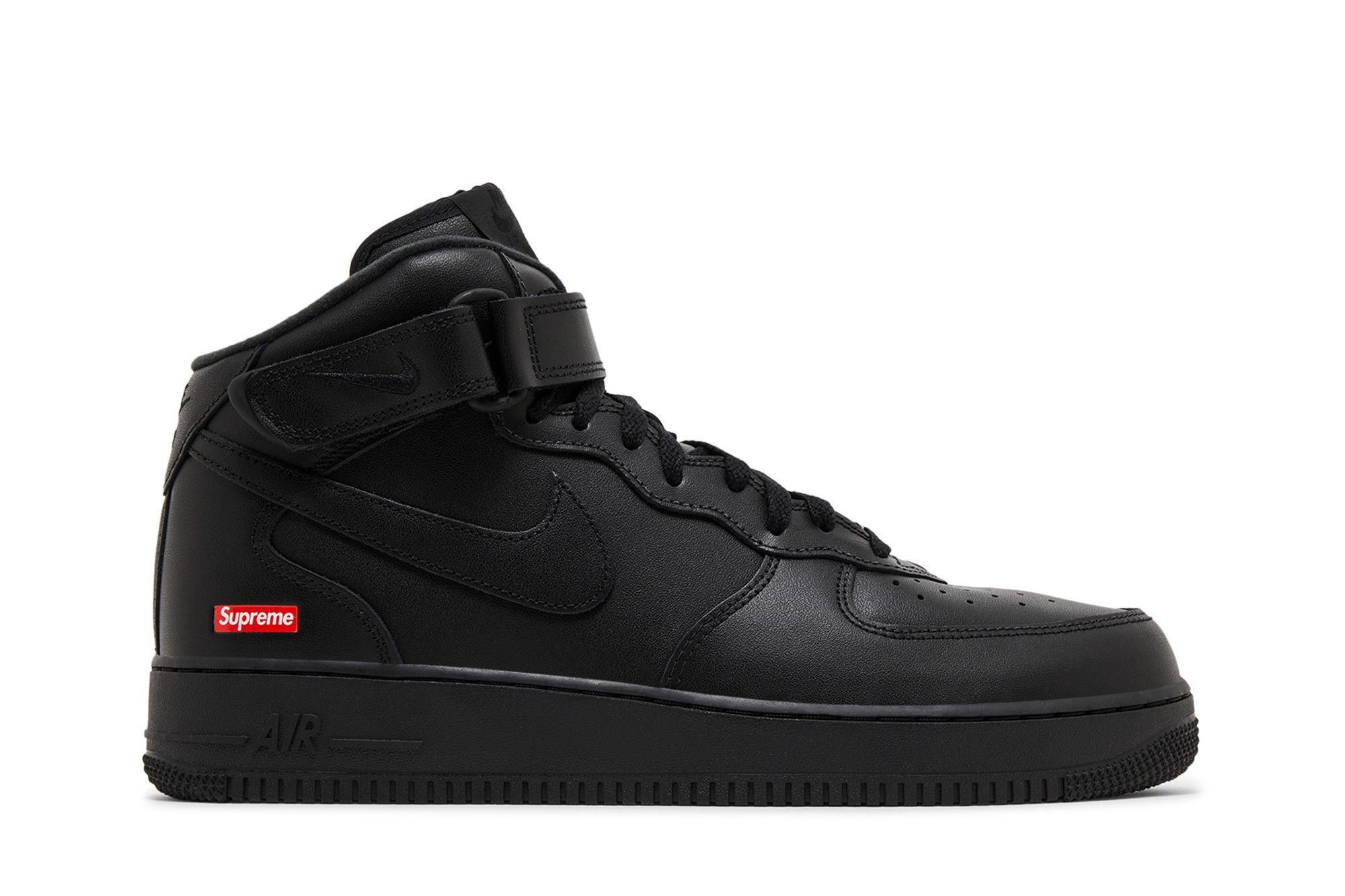 Buy Supreme x Nike Air Force 1 Mid 'Box Logo - Triple Black