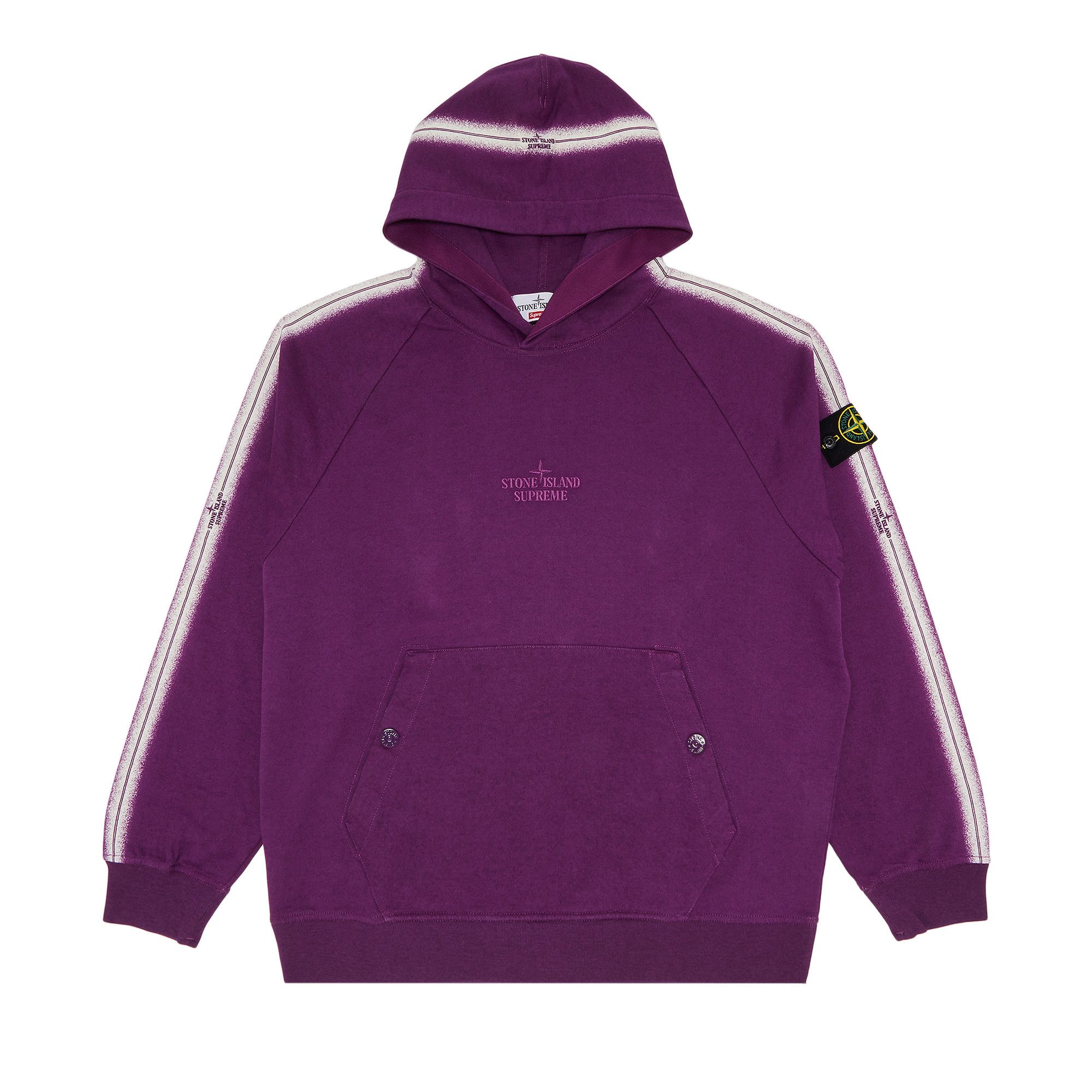 Buy Supreme x Stone Island Stripe Hooded Sweatshirt 'Purple