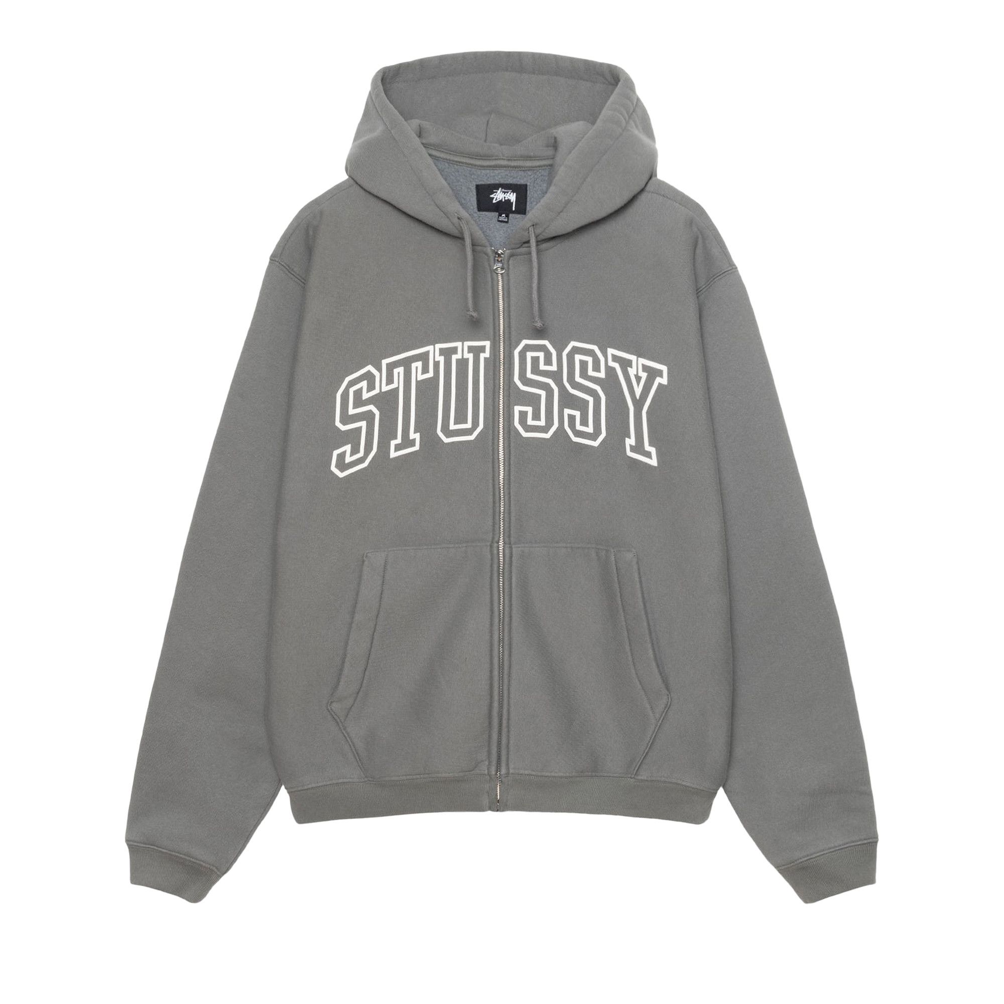 Buy Stussy Outline Zip Hoodie 'Grey' - 118559 GREY | GOAT