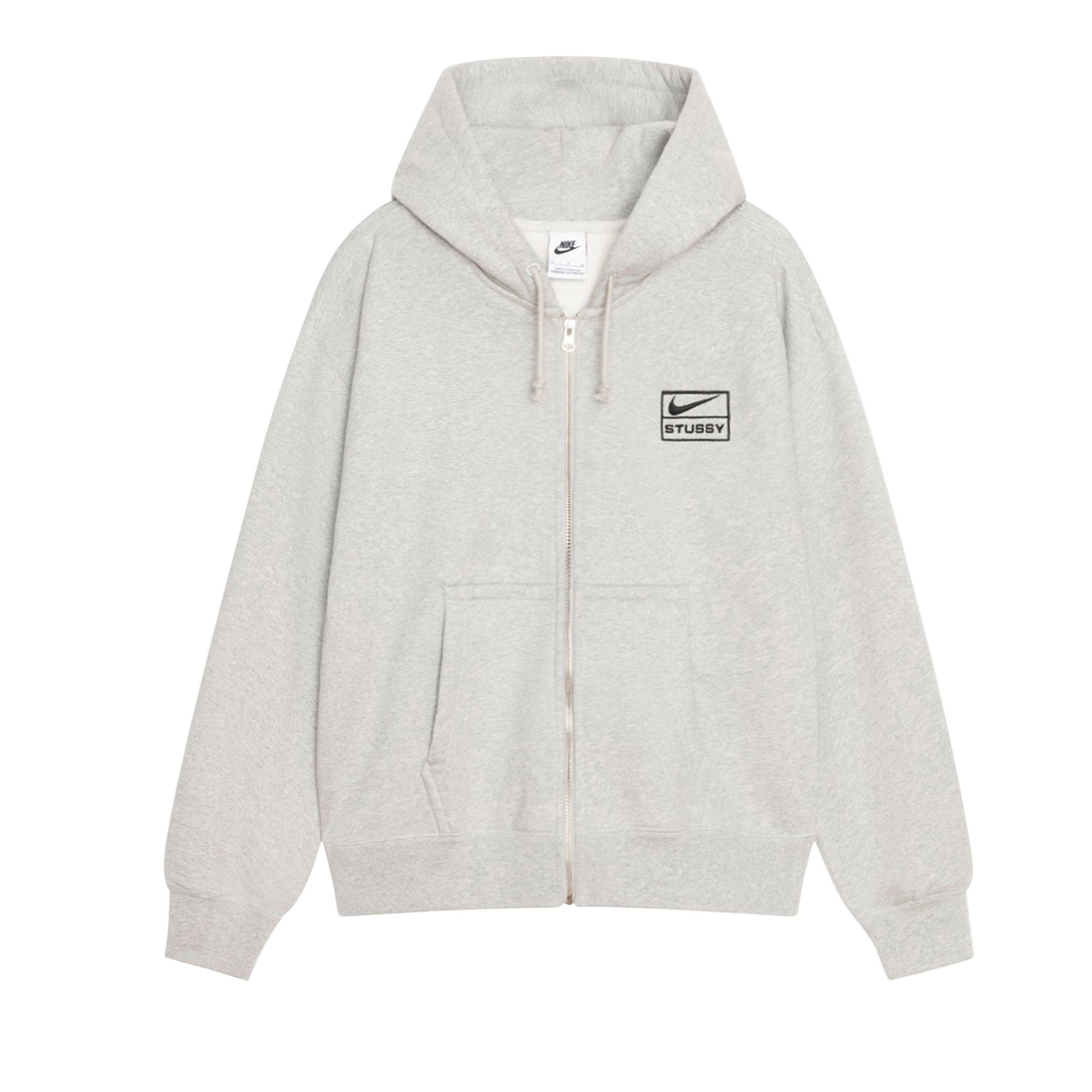 Buy Nike x Stussy Stone Washed Fleece Zip Hoodie 'Grey Heather