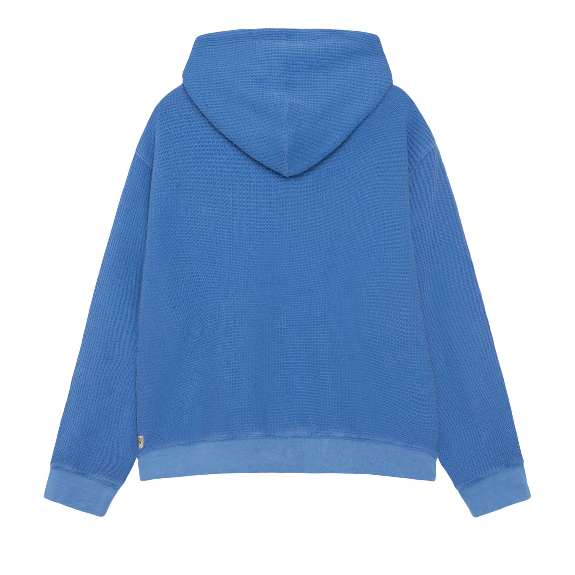 Buy Stussy Double Layer Waffle Zip Hoodie 'Blue' - 1140360 BLUE | GOAT
