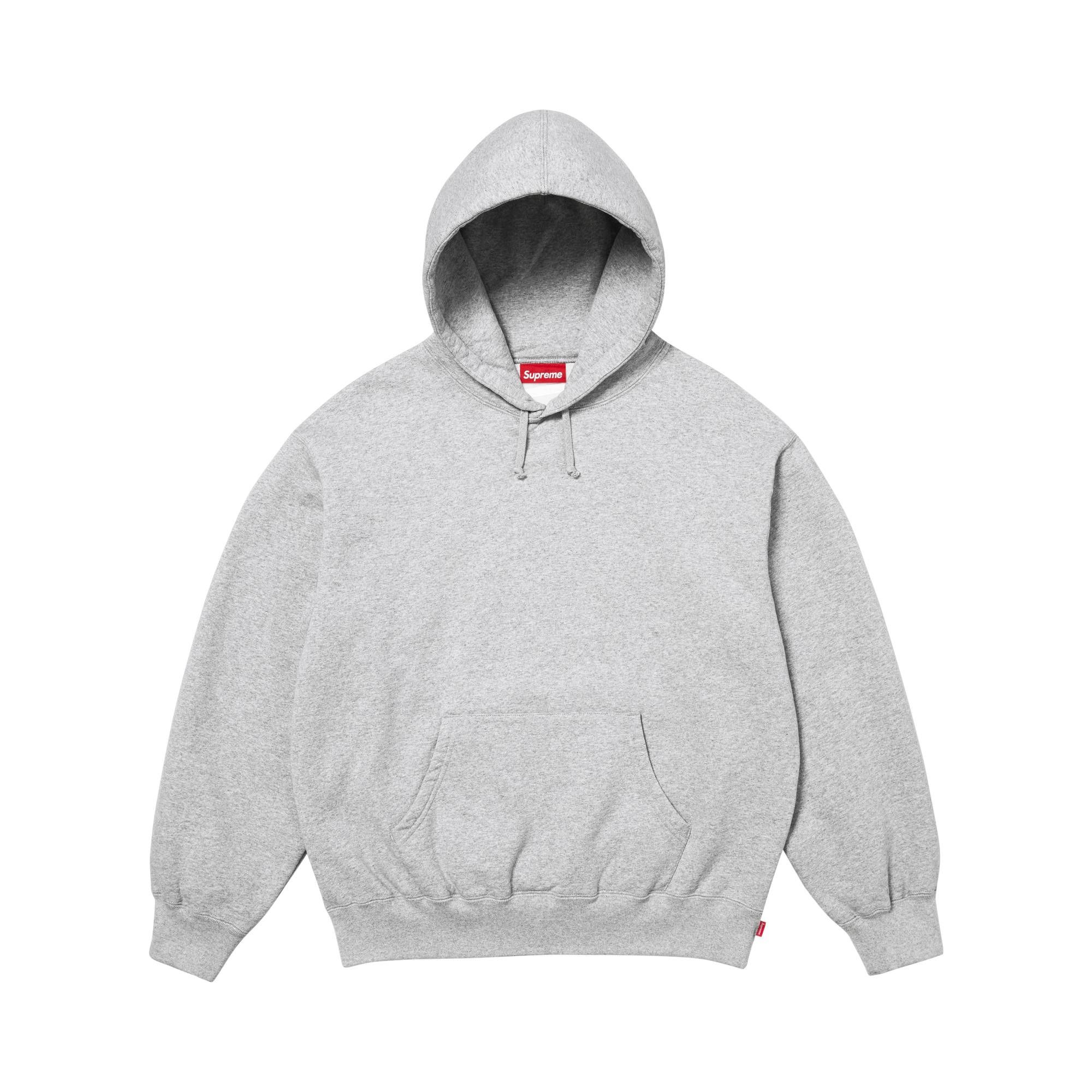 Buy Supreme Satin Appliqué Hooded Sweatshirt 'Heather Grey