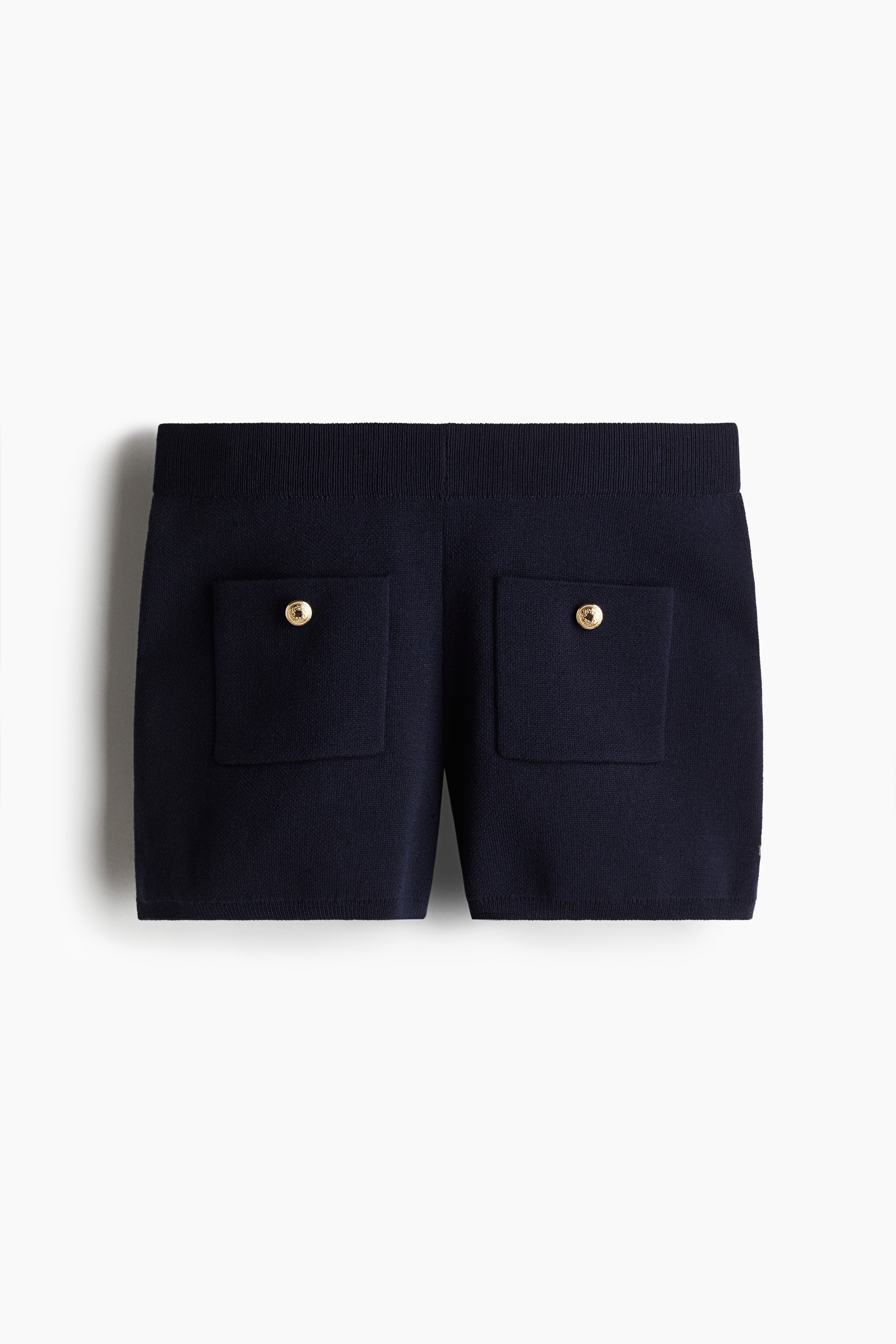 Fine-Knit Mini Shorts - Navy blue - Ladies | H&M US